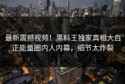 最新震撼视频！黑料王独家真相大白正能量圈内人内幕，细节太炸裂