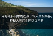 网曝黑料网本周吃瓜，惊人真相揭秘，神秘人丑闻全网热议不断