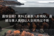 震惊全网！黑料王最新八卦揭秘，震撼当事人真相让人全网热议不断