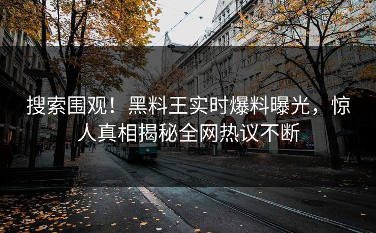 搜索围观！黑料王实时爆料曝光，惊人真相揭秘全网热议不断