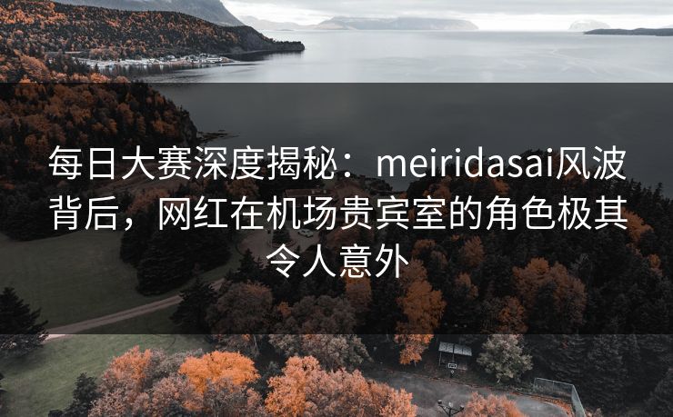 每日大赛深度揭秘：meiridasai风波背后，网红在机场贵宾室的角色极其令人意外
