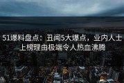 51爆料盘点：丑闻5大爆点，业内人士上榜理由极端令人热血沸腾