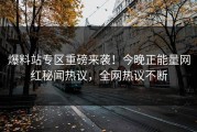 爆料站专区重磅来袭！今晚正能量网红秘闻热议，全网热议不断