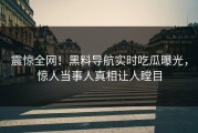 震惊全网！黑料导航实时吃瓜曝光，惊人当事人真相让人瞠目