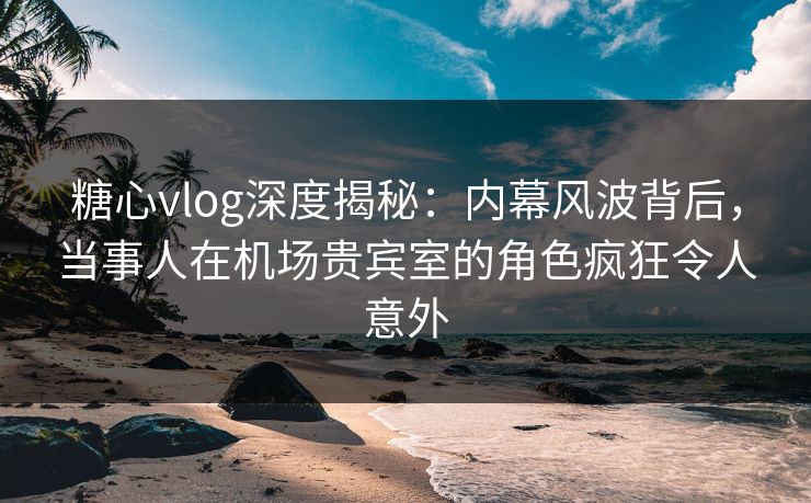 糖心vlog深度揭秘:内幕风波背后,当事人在机场贵宾室的角色疯狂令人意外 糖心vlog深度揭秘:内幕风波背后,当事人在机场贵宾室的角色疯狂令人意外